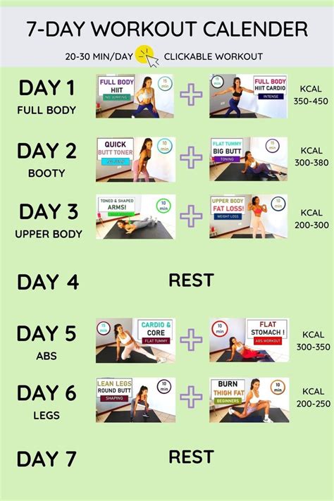 September Week 2 Workout Calendar Full Body Workout Plan For Women