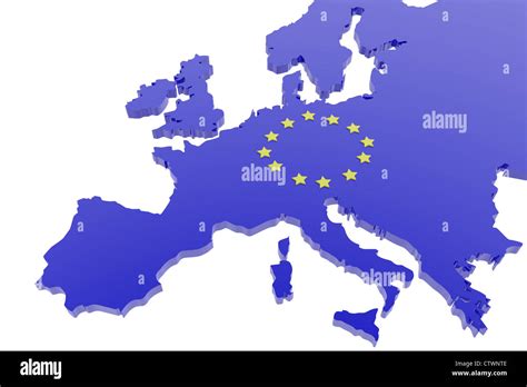 Carte De Lunion Européenne Illustration 3d Render Photo Stock Alamy