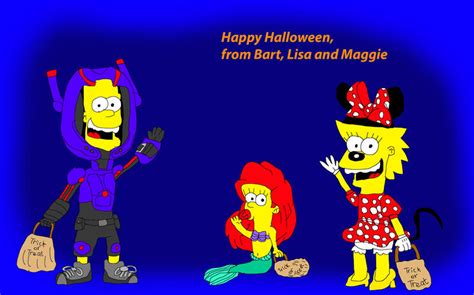 Happy Halloween From Bart Lisa And Maggie By Shanealf1995 On Deviantart