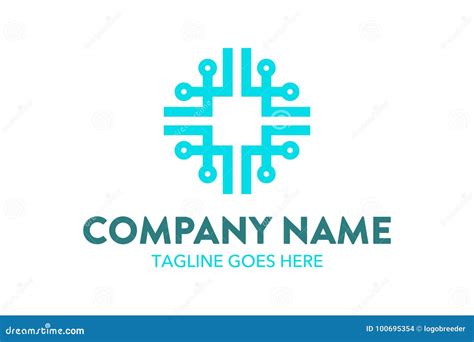 Unique Computer And Networking Logo Template Stock Vector