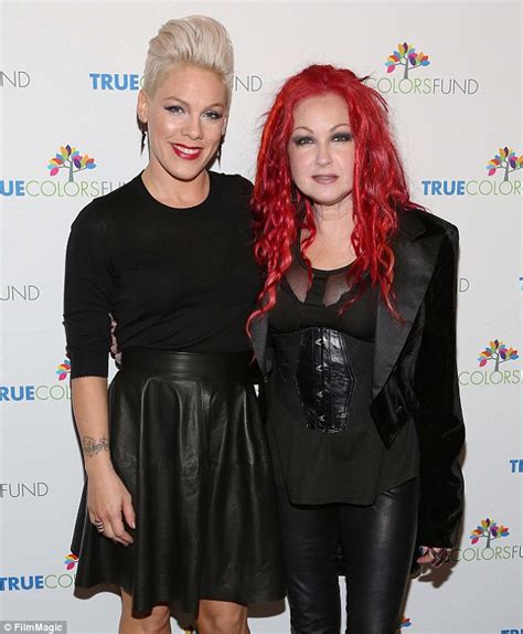Pink And Cyndi Lauper Show Off Their Wacky Hairstyles In New York Daily Mail Online
