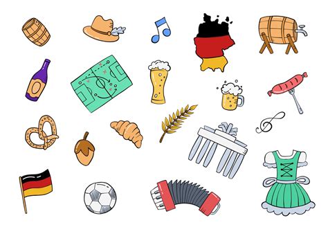 Germany Or German Doodle Hand Drawn Set Collections 3251016 Vector Art