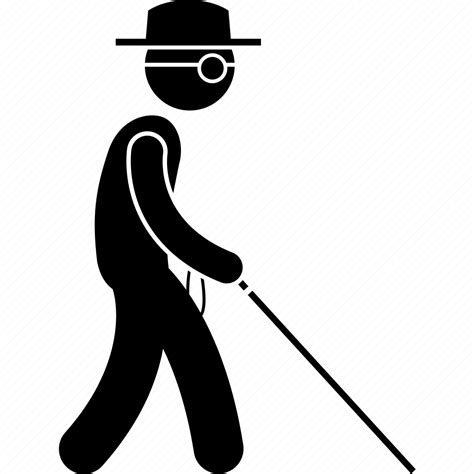 Blind Man Stick Walking Icon Download On Iconfinder