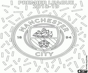 Manchester city, yuvarlak logo tasarımı için taraftarlardan da tasarım önerileri isteyecek. Ausmalbilder Manchester City, Meister 2018-19 zum ausdrucken