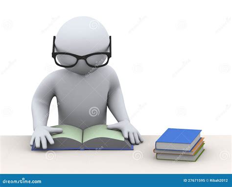 3d Student Studying Stock Illustration Illustration Of College 27671595