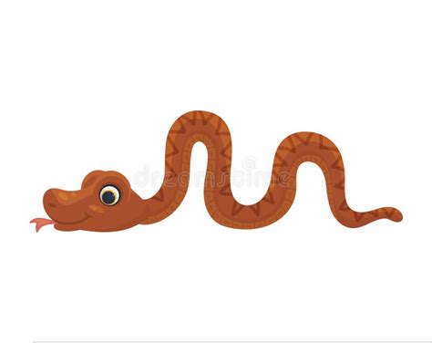 Boa Or Anaconda Snake Crawling Flat Cartoon Vector Illustration