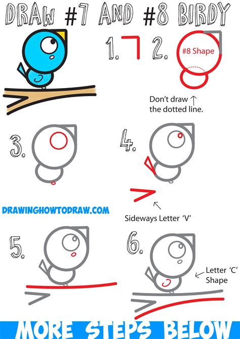 How To Draw A Bird On A Branch Easy For Kids Step By Step Drawing