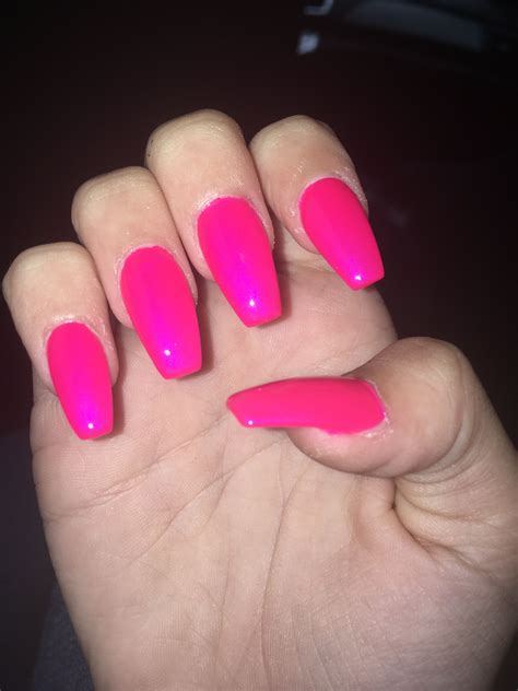 New Hot Pink Acrylic Nails💘 Pink Acrylic Nails Pink Acrylics