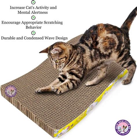 Curved Wave Cat Scratcher Board Mewmewshopbd