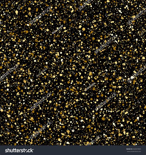 Gold Splash Glittering Spangles Seamless Pattern Stock