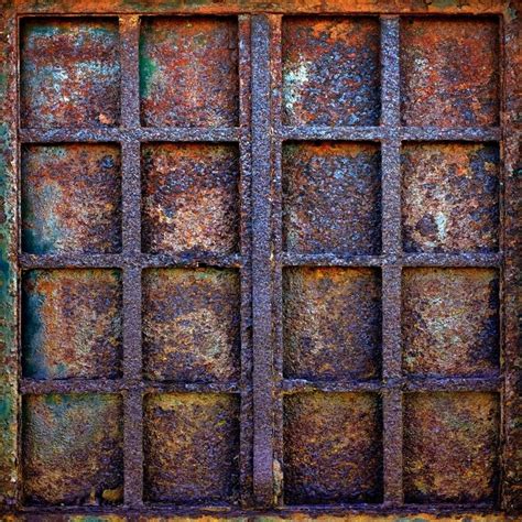 Rusty Steel Door Iron Windows Grungy Rusty