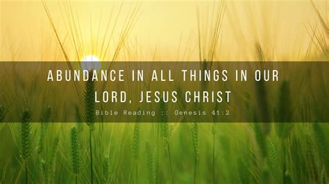 Abundance In All Things In Our Lord Jesus Christ