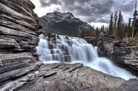 Athabasca Waterfall Alberta Canada Digital Art By Mark Duffy