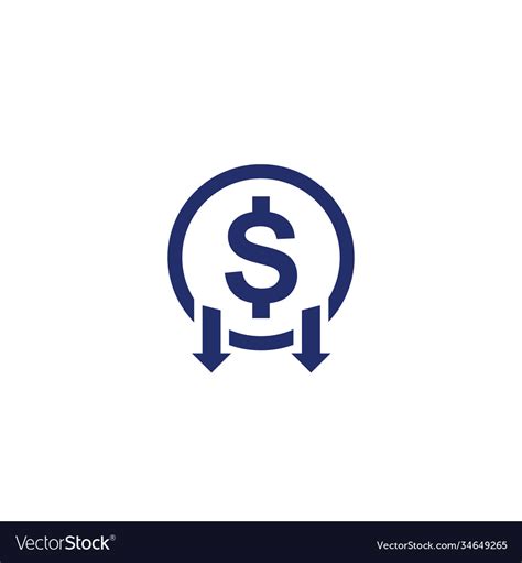 Reduce Costs Icon Price Reduction Royalty Free Vector Image