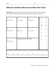 Chinese lunar new year lantern festival riddles! New Year's Math Riddle Worksheet - Freeology