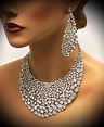 Bridal jewelry set wedding jewelry bib necklace earrings