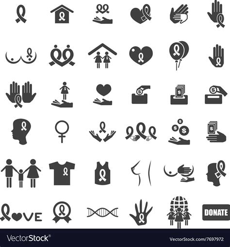 Cancer Icons Royalty Free Vector Image Vectorstock