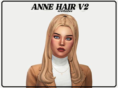 Arethabees Anne Hair V2 Sims 4 Hair Anne