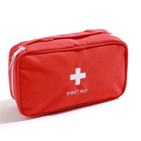 Empty Outdoor First Aid Kit Bag Red Camping Emergency Survival Bag