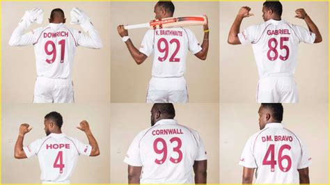 Ind Vs Wi West Indies Reveals Test Jersey Numbers Of Players