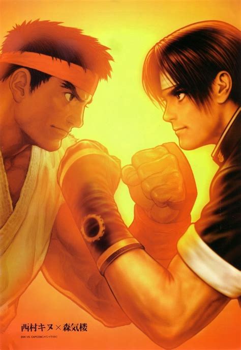 ryu vs kyo capcom vs snk by shinkiro street fighter video game genre king of fighters