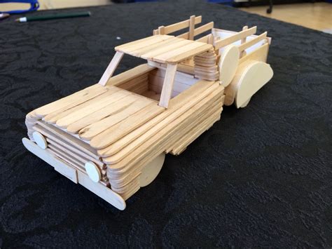 2014s Popsicle Stick Craft This One Was Fun Summercamp Pickuptruck