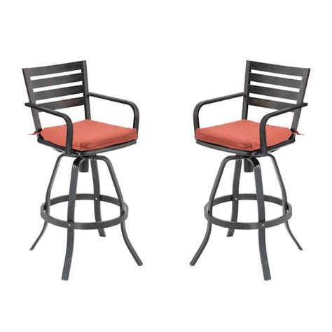 Crestlive Products Swivel Cast Aluminum Outdoor Bar Stool With