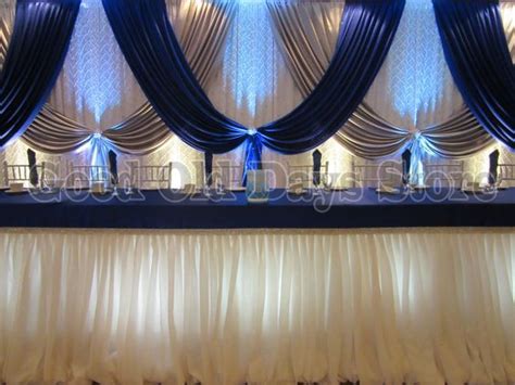 10ft X 20ft Royal Blue Silver With White Wedding Backdrop