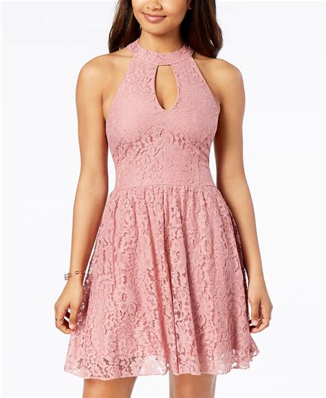 Speechless Juniors Cutout Lace Fit And Flare Dress Macys