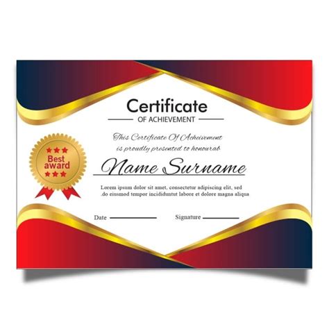 Gold Certificate Vector Template With Abstract Shapes Certificate