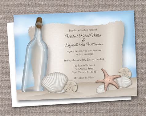 5 Best Images Of Beach Wedding Invitations Printable
