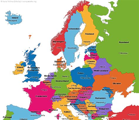 Länder in europa liste der länder europas politische karte europas mit den hauptstädten. Europakarte ~ World Of Map