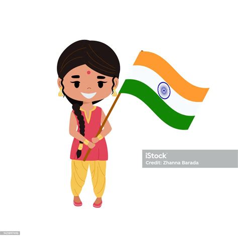 Vector Illustration Of Indian Girl Stock Illustration Download Image Now Flag Indigenous