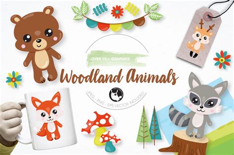 Woodland Animals Graphics And Illustrations By Prettygrafik Design