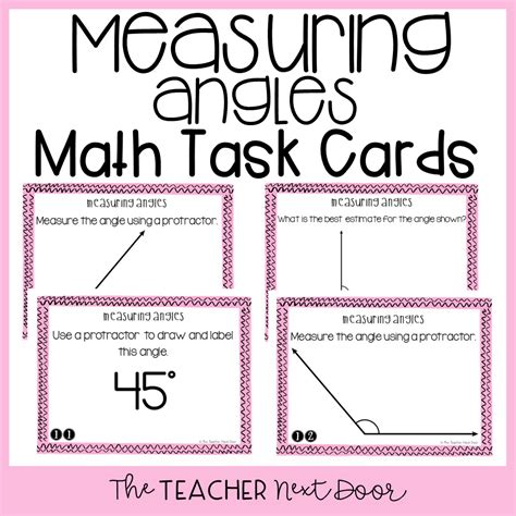4th Grade Measuring Angles Task Cards Measuring Angles Center The