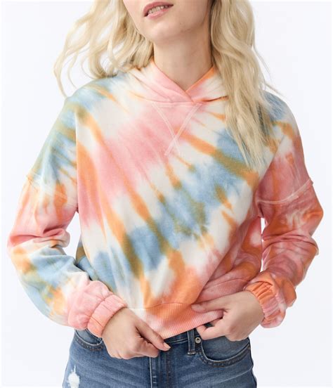 Tie Dye Cropped Pullover Hoodie