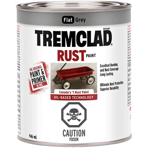 Tremclad 946ml Flat Grey Alkyd Rust Paint Home Hardware