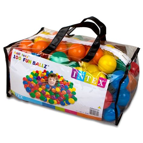 49602 Intex Ball Toyz Fun Ballz 2 2 6 5cm X 100 Pcs Plastic Balls Bag