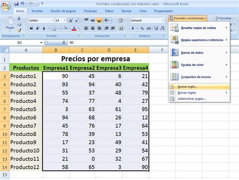 Formato Condicional Y Valor Máximo Capacitate