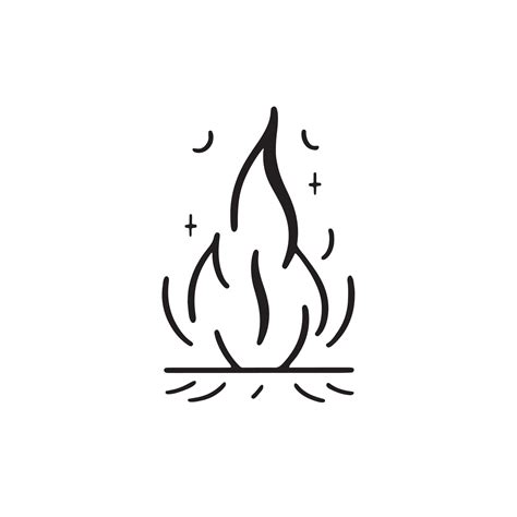 Simple Hand Drawn Bonfire Outline In Flat Design 20270863 Vector Art At