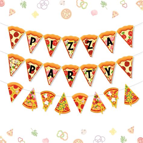 Buy Pizza Party Banner Pizza Party Time Pennant Banner Pizza Theme