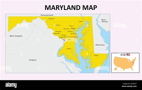 Mapa De Maryland Mapa Del Estado Y Del Distrito De Maryland Imagen