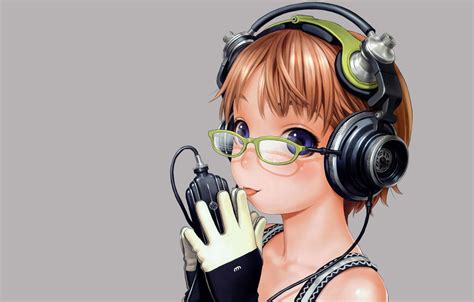 Wallpaper Music Anime Headphones Art Girl Microphone Images For