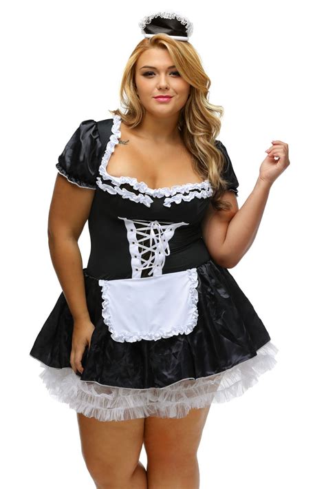 Late Nite Maid Outift Plus Size French Maid Costume Halloween French Maid Costume Fancy