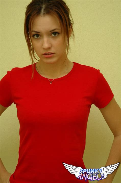 Nice Teen Girl Models Non Nude In A Red Shirt And Cute