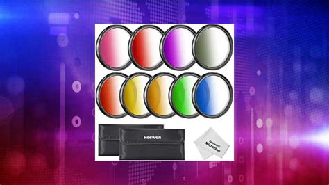 Neewer 52mm Complete Graduated Color Lens Filter Set 9pcs For Camera