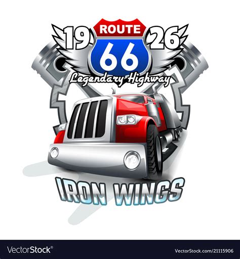 Vintage Route 66 Logo Royalty Free Vector Image