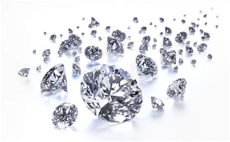 Group Of Diamonds On A White Background Stock Illustration