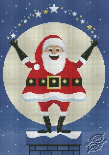 santa on chimney gsf00010 by free cross stitch online