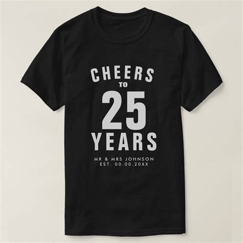 Custom 25th Wedding Anniversary Shirts For Couple Zazzle
